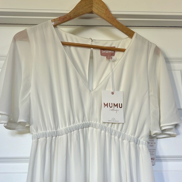 NEW SHOW ME YOUR MUMU Emily Empire Maxi Dress off white sz S - Picture 5 of 6